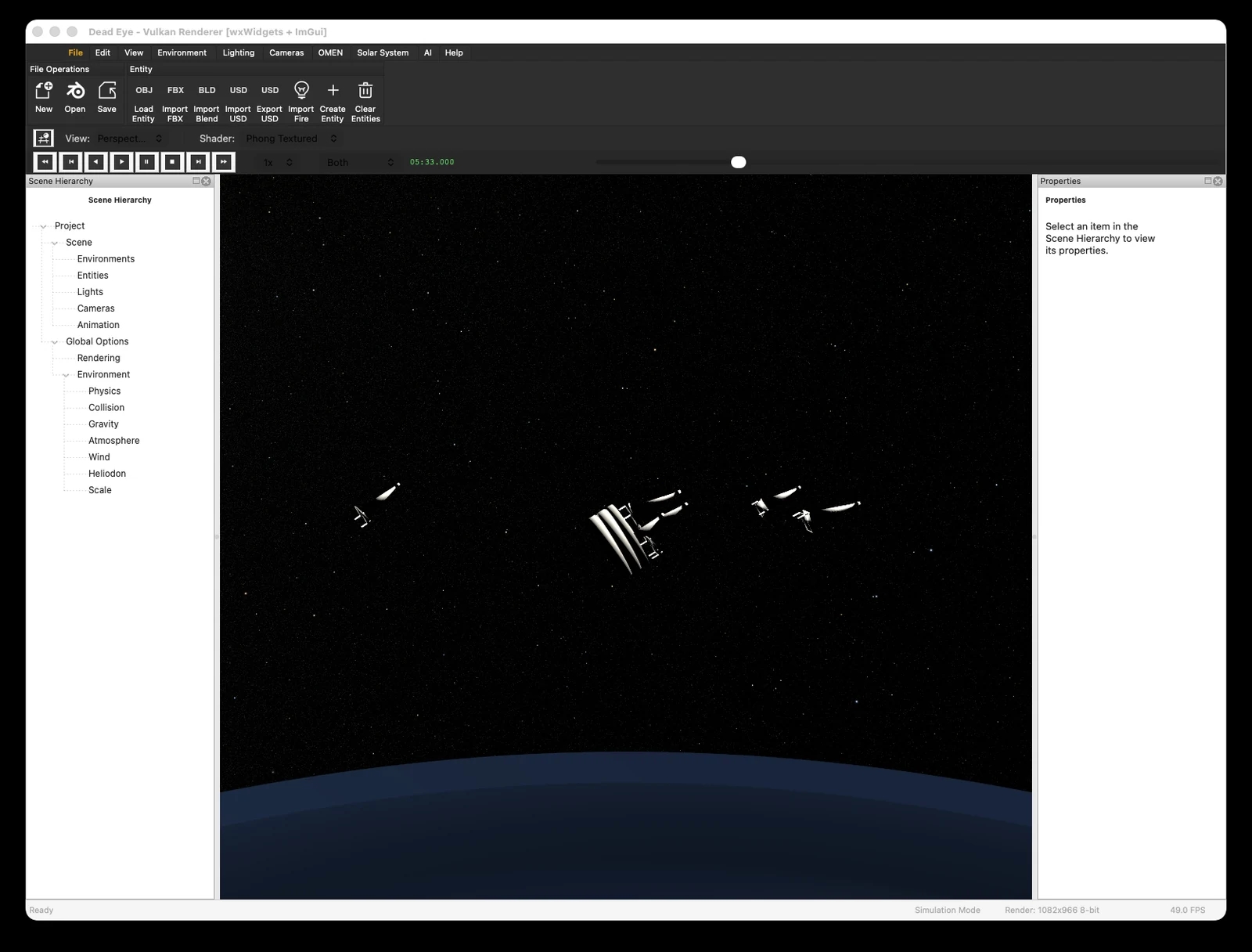 A post-boost vehicle deploying multiple reentry vehicles above the Earth limb, rendered in DeadEye&trade;